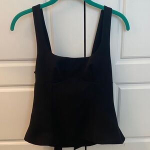Black fitted Zara Top with bow on back
